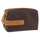 CELINE Macadam Canvas Pouch PVC Leather Brown Gold Auth ki6850-1
