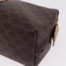 CELINE Macadam Canvas Pouch PVC Leather Brown Gold Auth ki6850-11