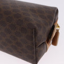 CELINE Macadam Canvas Pouch PVC Leather Brown Gold Auth ki6850-13