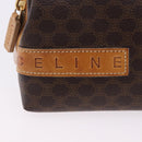 CELINE Macadam Canvas Pouch PVC Leather Brown Gold Auth ki6850-15