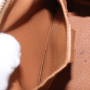CELINE Macadam Canvas Pouch PVC Leather Brown Gold Auth ki6850-23