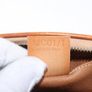CELINE Macadam Canvas Pouch PVC Leather Brown Gold Auth ki6850-25