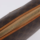 CELINE Macadam Canvas Pouch PVC Leather Brown Gold Auth ki6850-8