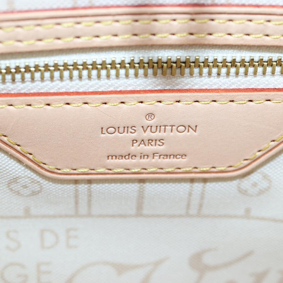 LOUIS VUITTON Damier Azur Neverfull MM Tote Bag N51107 LV Auth ki6852M