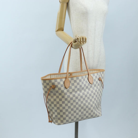 LOUIS VUITTON Damier Azur Neverfull MM Tote Bag N51107 LV Auth ki6852M