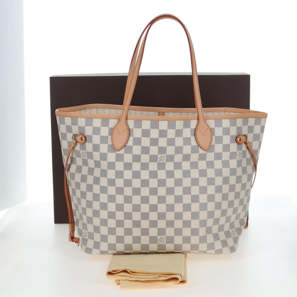 LOUIS VUITTON Damier Azur Neverfull MM Tote Bag N51107 LV Auth ki6852M