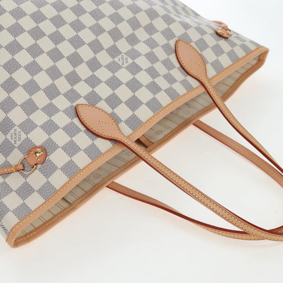 LOUIS VUITTON Damier Azur Neverfull MM Tote Bag N51107 LV Auth ki6852M