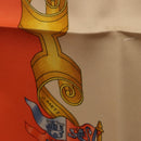 HERMES Carre 90 Scarf Silk ""VOILES DE LUMIERE"" Orange Auth ki6854-14