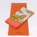HERMES Carre 90 Scarf Silk ""VOILES DE LUMIERE"" Orange Auth ki6854-12