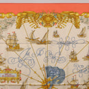 HERMES Carre 90 Scarf Silk ""VOILES DE LUMIERE"" Orange Auth ki6854-3