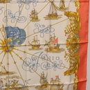 HERMES Carre 90 Scarf Silk ""VOILES DE LUMIERE"" Orange Auth ki6854-7