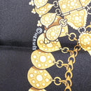 HERMES Carre 90 Scarf Silk ""KOSMIMA"" Black Auth ki6856-12