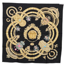 HERMES Carre 90 Scarf Silk ""KOSMIMA"" Black Auth ki6856-13
