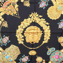 HERMES Carre 90 Scarf Silk ""KOSMIMA"" Black Auth ki6856-6