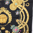 HERMES Carre 90 Scarf Silk ""KOSMIMA"" Black Auth ki6856-7