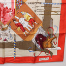 HERMES Carre 90 Scarf Silk ""LE CARNAVAL DE VENISE"" Red Auth ki6857-10