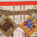HERMES Carre 90 Scarf Silk ""LE CARNAVAL DE VENISE"" Red Auth ki6857-3