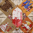 HERMES Carre 90 Scarf Silk ""LE CARNAVAL DE VENISE"" Red Auth ki6857-6