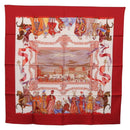 HERMES Carre 90 Scarf Silk ""TURQVERIES EN L'HONNEUR DE MHT"" Red Auth ki6858-1