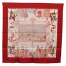 HERMES Carre 90 Scarf Silk ""TURQVERIES EN L'HONNEUR DE MHT"" Red Auth ki6858-13