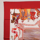 HERMES Carre 90 Scarf Silk ""TURQVERIES EN L'HONNEUR DE MHT"" Red Auth ki6858-2