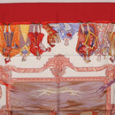 HERMES Carre 90 Scarf Silk ""TURQVERIES EN L'HONNEUR DE MHT"" Red Auth ki6858-3