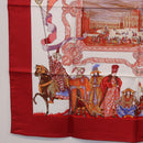 HERMES Carre 90 Scarf Silk ""TURQVERIES EN L'HONNEUR DE MHT"" Red Auth ki6858-8