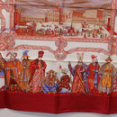 HERMES Carre 90 Scarf Silk ""TURQVERIES EN L'HONNEUR DE MHT"" Red Auth ki6858-9