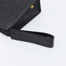 Christian Dior Trotter Canvas Clutch Bag PVC Black Gold Auth ki6859A-12