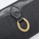 Christian Dior Trotter Canvas Clutch Bag PVC Black Gold Auth ki6859A-13