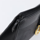 Christian Dior Trotter Canvas Clutch Bag PVC Black Gold Auth ki6859A-14