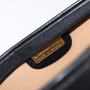 Christian Dior Trotter Canvas Clutch Bag PVC Black Gold Auth ki6859A-15