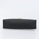 Christian Dior Trotter Canvas Clutch Bag PVC Black Gold Auth ki6859A-7