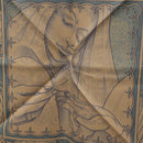HERMES Carre 90 Scarf Silk Beige Light Blue ""Les chants du Henna"" Auth ki6863M-13
