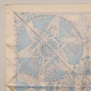 HERMES Carre 90 Scarf Silk Beige Light Blue ""Les chants du Henna"" Auth ki6863M-2