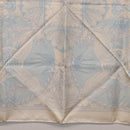 HERMES Carre 90 Scarf Silk Beige Light Blue ""Les chants du Henna"" Auth ki6863M-22
