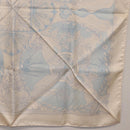 HERMES Carre 90 Scarf Silk Beige Light Blue ""Les chants du Henna"" Auth ki6863M-23