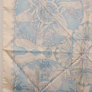 HERMES Carre 90 Scarf Silk Beige Light Blue ""Les chants du Henna"" Auth ki6863M-5