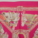 HERMES Carre 90 Scarf Silk Pink ""LA DANSE DU CHEVAL MARAWARI"" Auth ki6868M-15