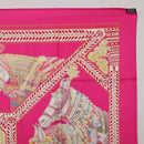 HERMES Carre 90 Scarf Silk Pink ""LA DANSE DU CHEVAL MARAWARI"" Auth ki6868M-16