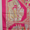 HERMES Carre 90 Scarf Silk Pink ""LA DANSE DU CHEVAL MARAWARI"" Auth ki6868M-17