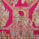 HERMES Carre 90 Scarf Silk Pink ""LA DANSE DU CHEVAL MARAWARI"" Auth ki6868M-18