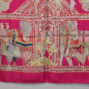 HERMES Carre 90 Scarf Silk Pink ""LA DANSE DU CHEVAL MARAWARI"" Auth ki6868M-21