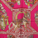 HERMES Carre 90 Scarf Silk Pink ""LA DANSE DU CHEVAL MARAWARI"" Auth ki6868M-6