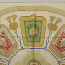 HERMES Carre 90 Scarf Silk Beige Yellow ""Porte et Carvalerie"" Auth ki6869M-16