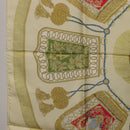 HERMES Carre 90 Scarf Silk Beige Yellow ""Porte et Carvalerie"" Auth ki6869M-18