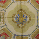 HERMES Carre 90 Scarf Silk Beige Yellow ""Porte et Carvalerie"" Auth ki6869M-19