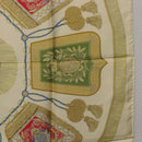 HERMES Carre 90 Scarf Silk Beige Yellow ""Porte et Carvalerie"" Auth ki6869M-20