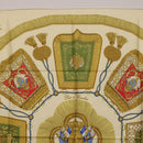 HERMES Carre 90 Scarf Silk Beige Yellow ""Porte et Carvalerie"" Auth ki6869M-3