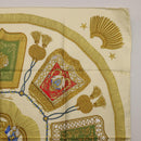 HERMES Carre 90 Scarf Silk Beige Yellow ""Porte et Carvalerie"" Auth ki6869M-4